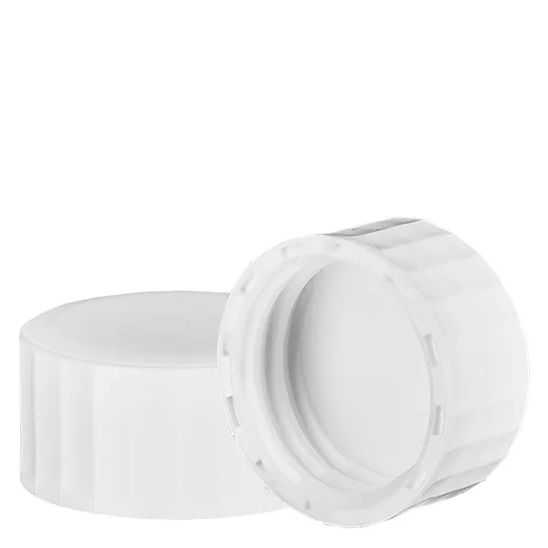 Tampa de rosca branca com inserção PE, S27x4 Tampa de rosca branca com inserção PE, S27x4