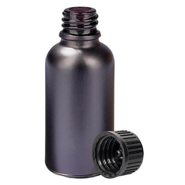 Frasco de 30 ml com tampa de rosca de 11 mm preto standard BlackLine UT18/30 Frasco de 30 ml com tampa de rosca de 11 mm preto standard BlackLine UT18/30