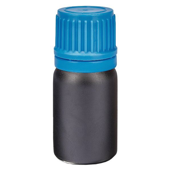 Frasco de 5 ml com tampa de rosca de 11 mm azul com fecho inviolável BlackLine UT18/5
