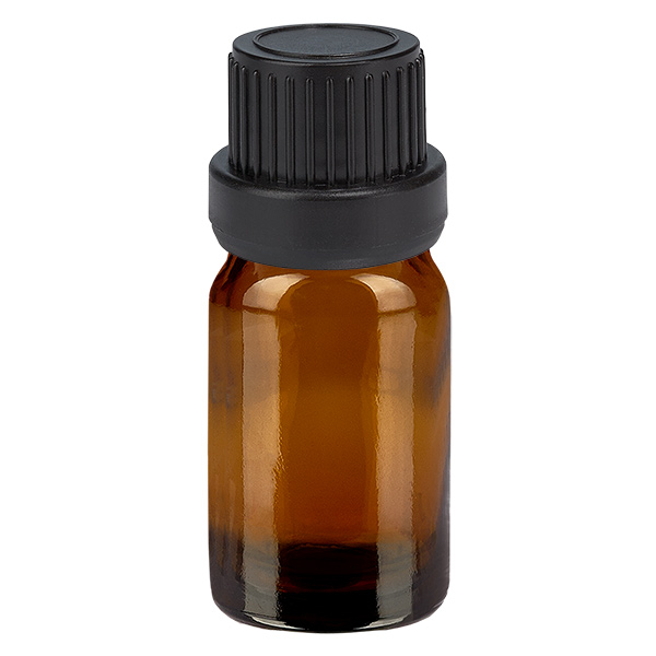 Frasco conta-gotas de 5 ml com tampa inviolável preta de 2 mm BrownLine UT18/5
