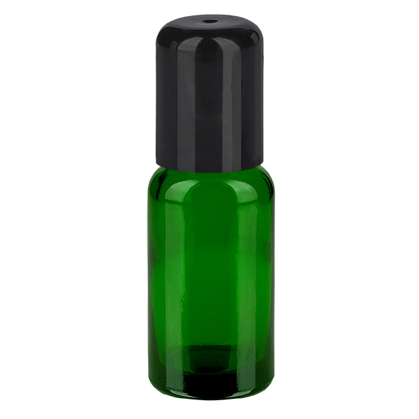 Frasco roll-on de 20 ml preto com tampa standard GreenLine UT18/20