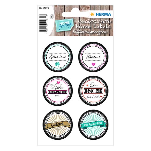 Autocolante "Goldstück" (12 autocolantes com glitter) ø34mm