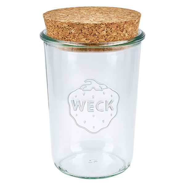 Copos de vidro 850ml WECK RR100 com cortiça natural