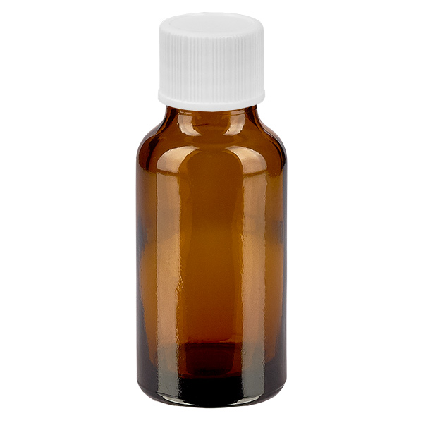 Frasco de 20 ml com tampa de rosca de 11 mm branca Standard BrownLine UT18/20