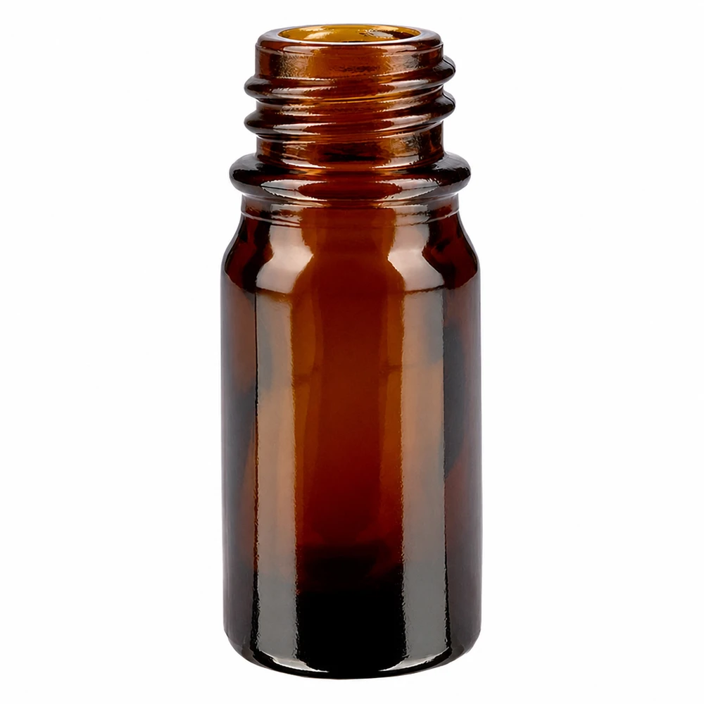Frasco conta-gotas de 5 ml DIN 18 em vidro âmbar Frasco de farmácia castanho ApoGlas de 5 ml em vidro com rosca para óleos essenciais e medicamentos