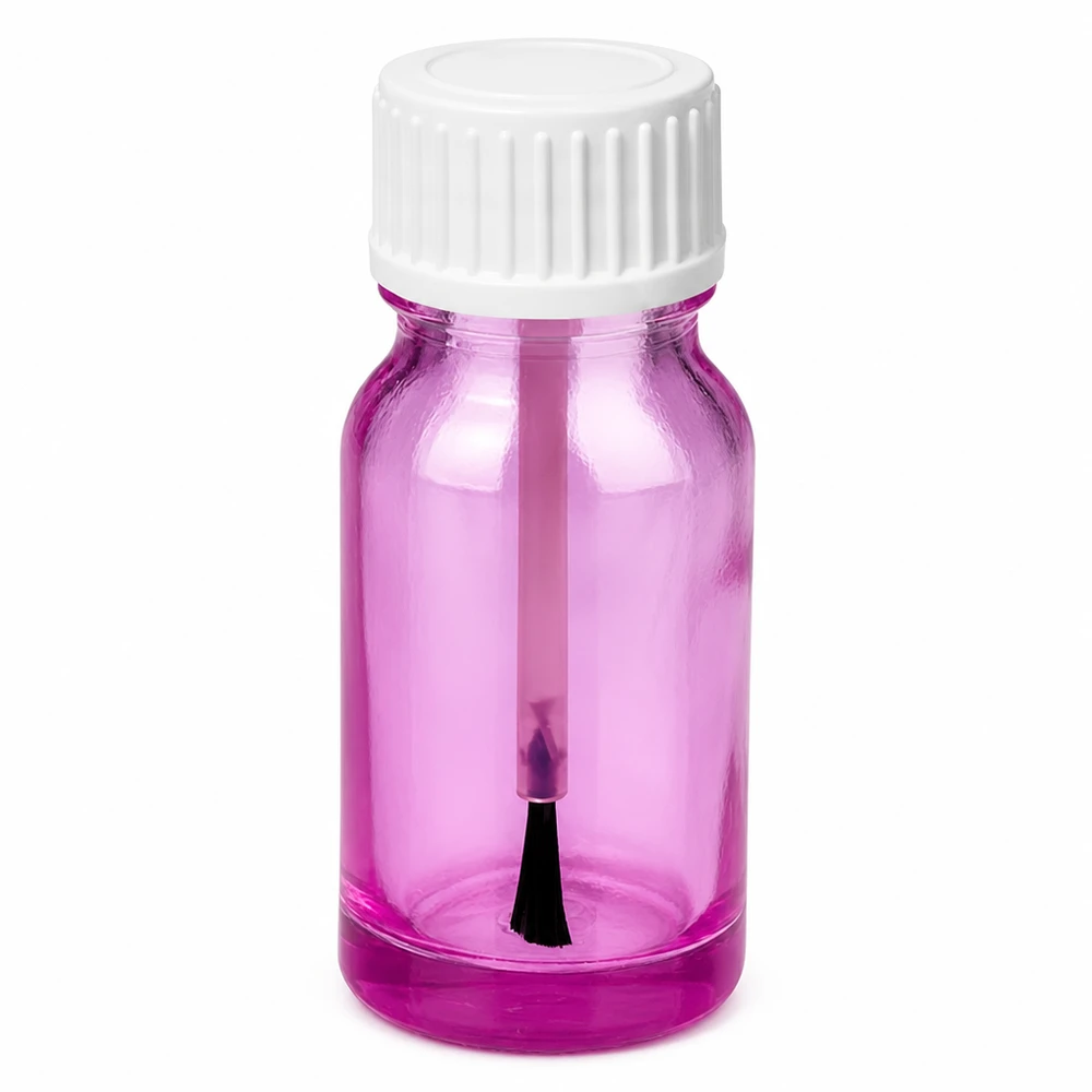 Frasco para pincéis de 10ml branco padrão PurpleLine UT18/10 Frasco com pincel de 10 ml em vidro roxo com tampa branca STD PurpleLine UT18/10