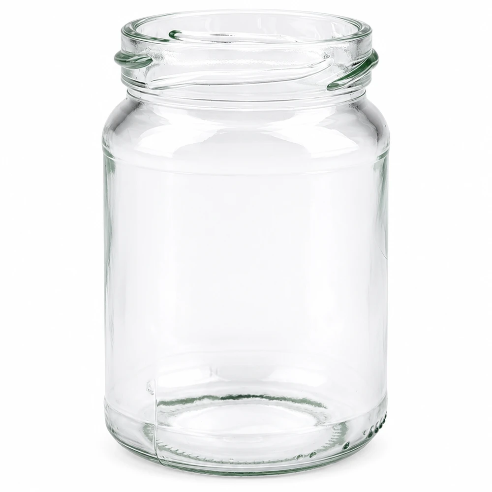 Frasco redondo UNiTWIST Runda205 205ml TO58 com rosca frasco para conservas transparente vazio frasco para conservas