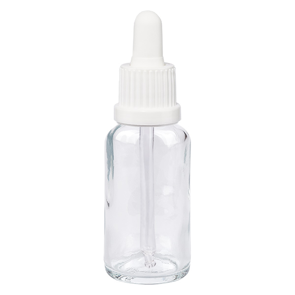 Frasco pipeta de 20 ml branco com fecho inviolável ClearLine UT18/20 Frasco pipeta de 20 ml branco com fecho inviolável ClearLine UT18/20