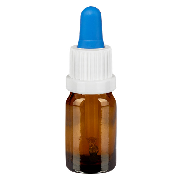 Frasco pipeta de 5 ml branco/azul com fecho inviolável BrownLine UT18/5