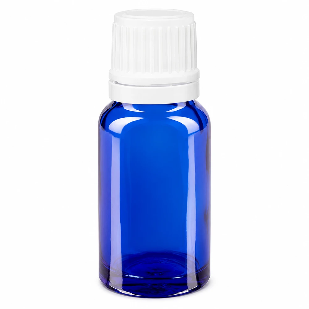 Frasco de farmácia azul 10ml conta-gotas tampa 1.2mm branca inviolável Frasco de vidro azul de farmácia de 10 ml com tampa de segurança branca e aplicador de gotas de 0,7 mm