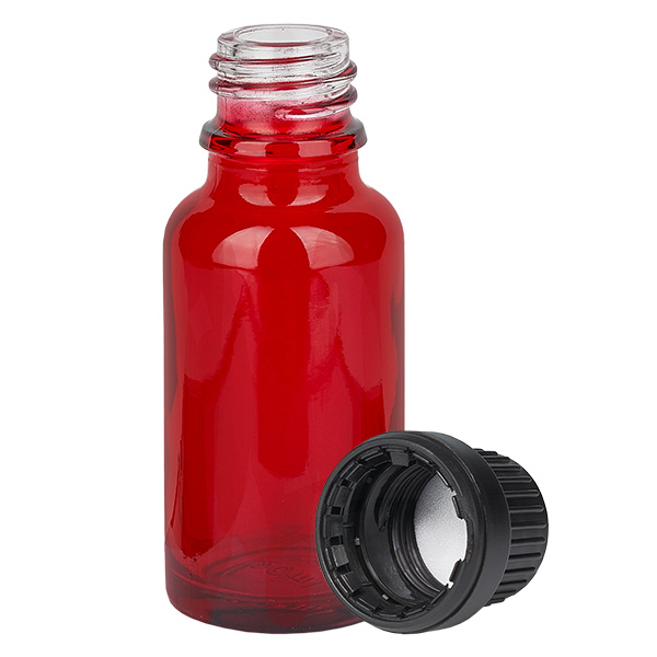 Frasco de 20 ml com 11 mm e tampa de rosca preta RedLine UT18/20 Frasco de 20 ml com 11 mm e tampa de rosca preta RedLine UT18/20