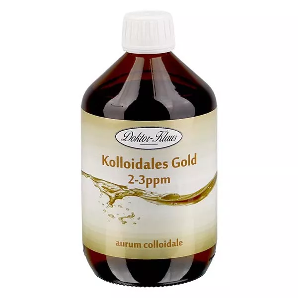 500 ml de ouro coloidal Doktor-Klaus, 2-3ppm, para recarga, em Frasco PET castanho 500 ml de ouro coloidal Doktor-Klaus, 2-3ppm, para recarga, em Frasco PET castanho