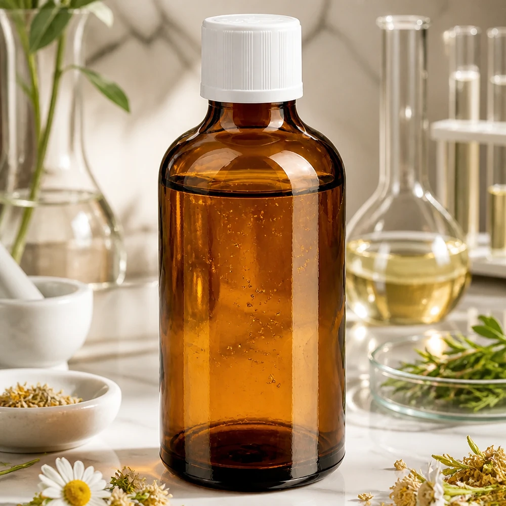 Frasco de farmácia castanho 50ml tampa de rosca branca padrão resistente a crianças Pequena garrafa de vidro castanha de 50 ml com tampa de segurança para crianças branca, para frascos de laboratório e ervas