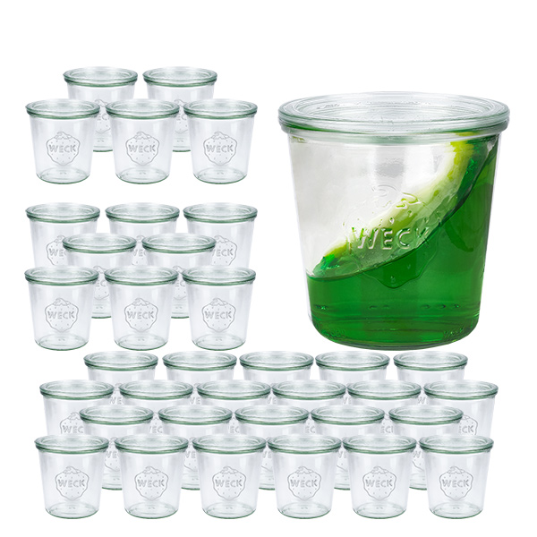 36er Set Weck Gläser 580ml Sturzgläser mit 36 Glasdeckeln 36er Set Weck Gläser 580ml Sturzgläser mit 36 Glasdeckeln