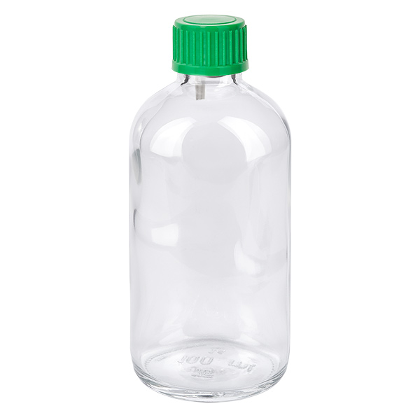 Frasco conta-gotas de 100 ml com tampa standard verde de 0,8 mm ClearLine UT18/100