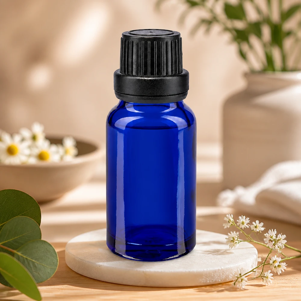 Frasco de farmácia azul 10ml tampa do conta-gotas derramando anel 2mm preto tampa inviolável Frasco de farmácia de 10 ml, azul, com tampa de segurança preta e conta-gotas de precisão de 2 mm para aromaterapia