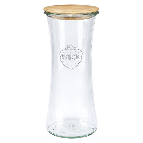 Frasco de charcutaria de 700ml WECK RR80 com tampa de madeira
