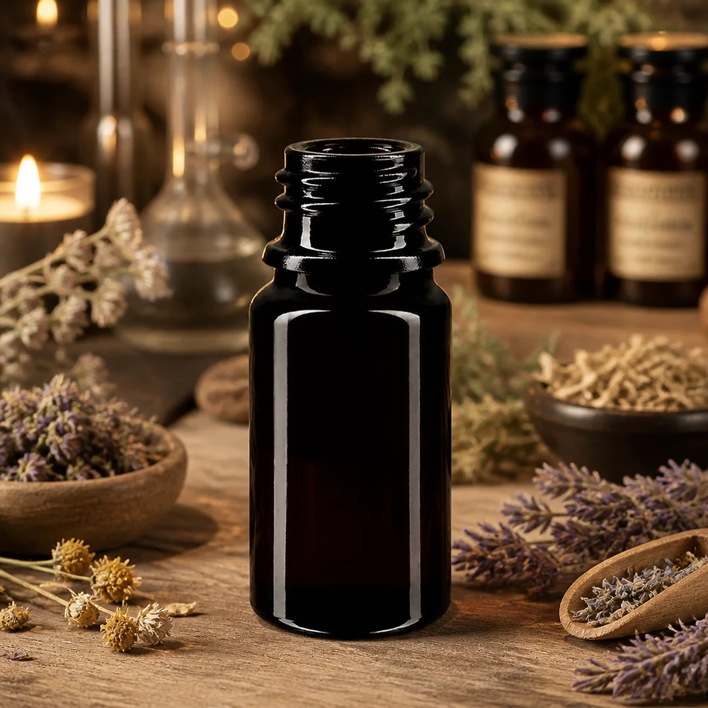Prático frasco conta-gotas Orion de 5 ml em vidro Miron violeta com proteção UV para aromaterapia