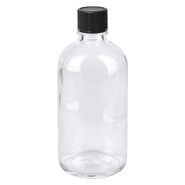 Frasco conta-gotas de 100 ml com tampa standard preta de 1 mm ClearLine UT18/100