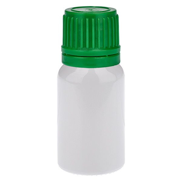 Frasco de 10 ml com tampa de rosca verde de 11 mm, tampa de segurança original WhiteLine UT18/10