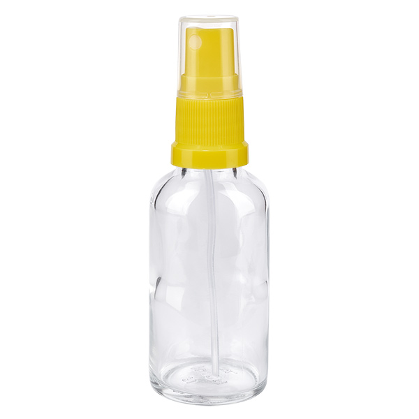 Frasco spray de 30ml amarelo/transparente com tampa standard ClearLine UT18/30