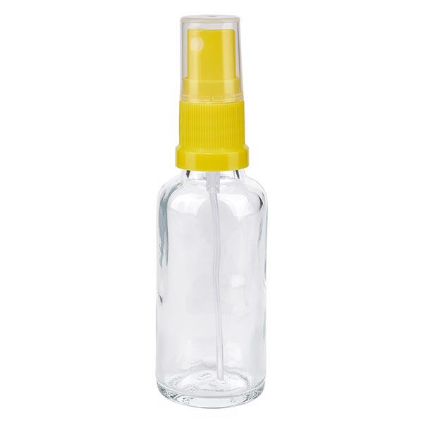 Apothekenflasche klar 30ml Sprayaufsatz gelb