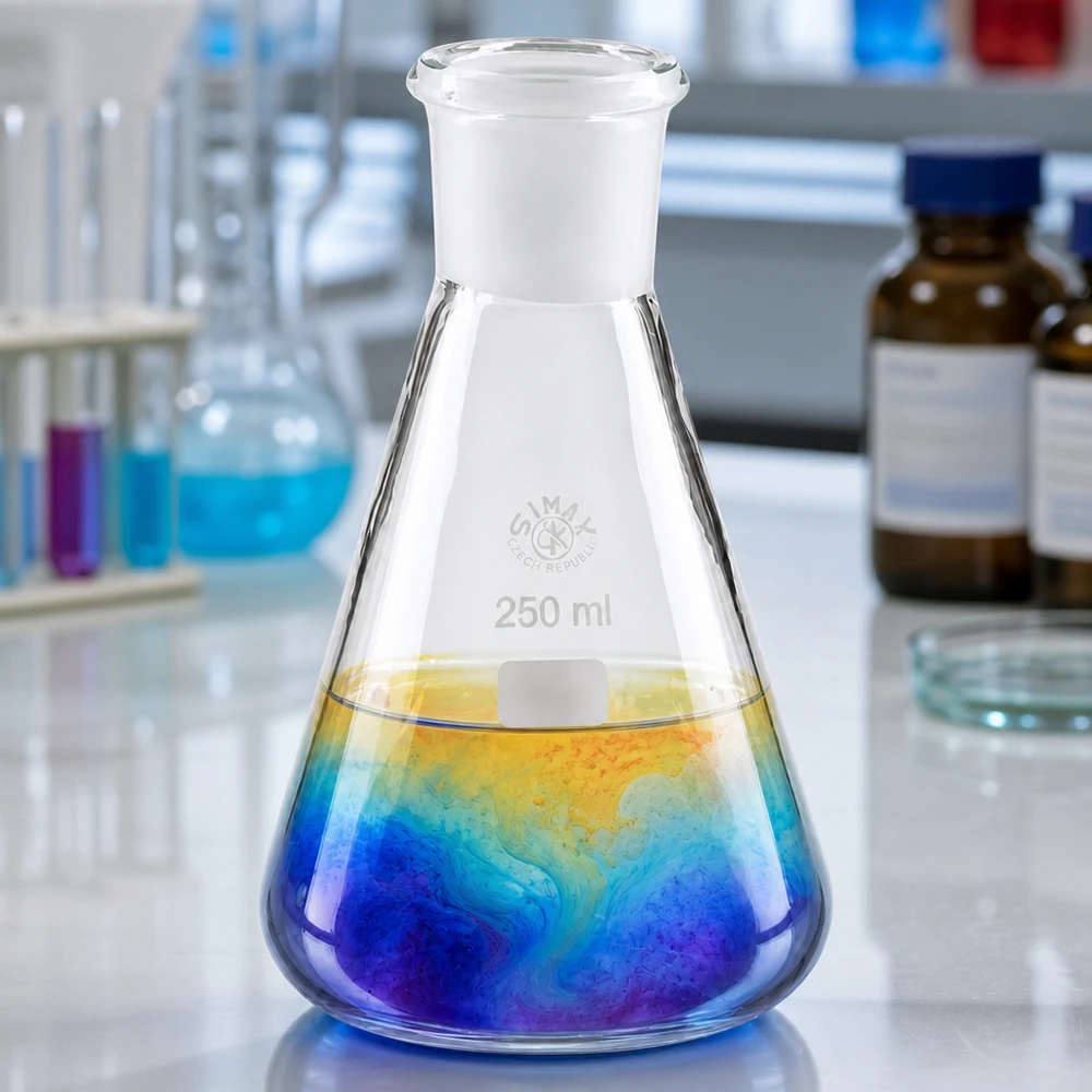 Frasco Erlenmeyer 250ml com junta esmerilada standard (29/32) Frasco Erlenmeyer 250ml com junta esmerilada standard (29/32)