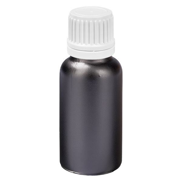 Frasco de 20ml com tampa de rosca de 11mm com fecho inviolável branco BlackLine UT18/20