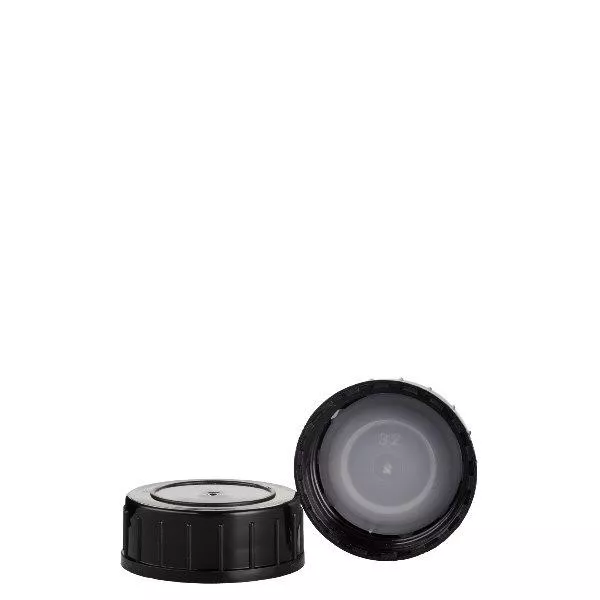 Tampa de rosca preta feita de polipropileno N 32mm (DIN 32) Tampa de rosca preta feita de polipropileno N 32mm (DIN 32)