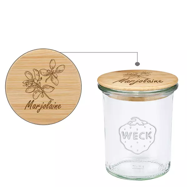 Boina em madeira "Marjolaine" com verniz WECK 160ml Boina em madeira "Marjolaine" com verniz WECK 160ml