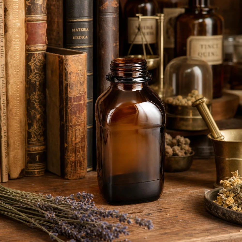Frasco para produtos químicos Premium de 1000 ml em vidro castanho protetor Frasco de farmacêutico de 1000 ml em vidro âmbar em estilo vintage para aplicações farmacêuticas