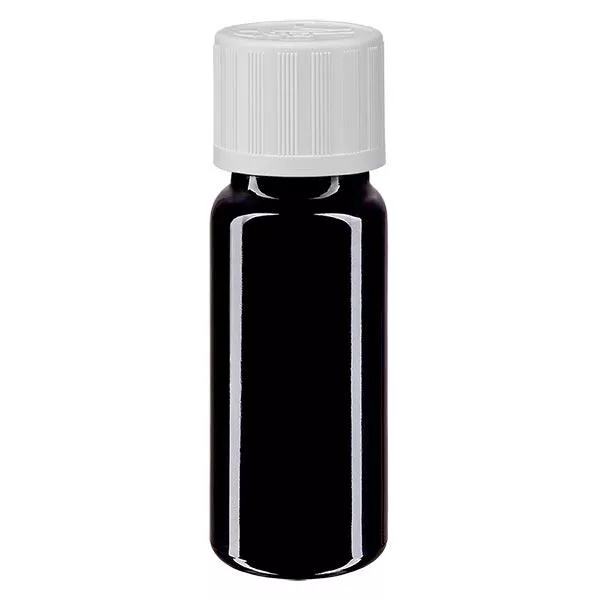 Frasco de farmácia violeta 10ml tampa de rosca branca padrão resistente a crianças Frasco de farmácia violeta 10ml tampa de rosca branca padrão resistente a crianças