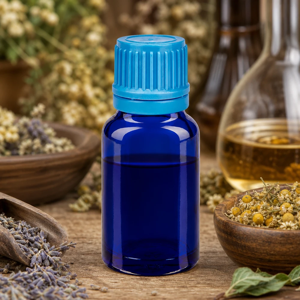 Frasco de vidro de 10 ml de alta qualidade, azul SV, com proteção UV para substâncias sensíveis à luz