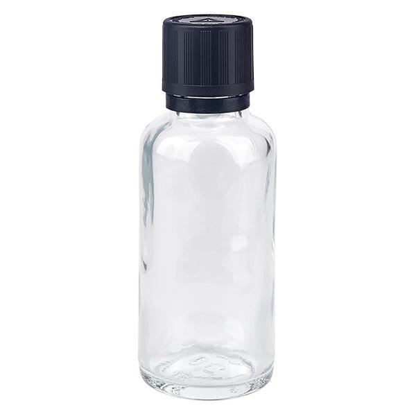 Frasco de farmácia transparente 30ml conta-gotas tampa anel de vazamento 1mm preto bloqueio de segurança para crianças símbolo de aviso cego fecho inviolável Frasco de farmácia transparente 30ml conta-gotas tampa anel de vazamento 1mm preto bloqueio de segurança para crianças símbolo de aviso cego fecho inviolável