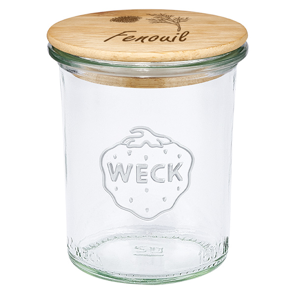 Boina em madeira "Fenouil" com verniz à vista WECK 160ml Boina em madeira "Fenouil" com verniz à vista WECK 160ml