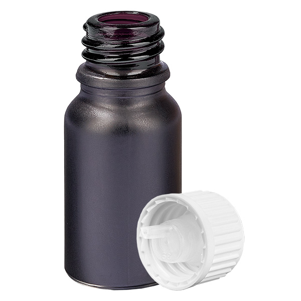 Frasco conta-gotas de 10ml 0,9mm branco tampa standard BlackLine UT18/10 Frasco conta-gotas de 10ml 0,9mm branco tampa standard BlackLine UT18/10