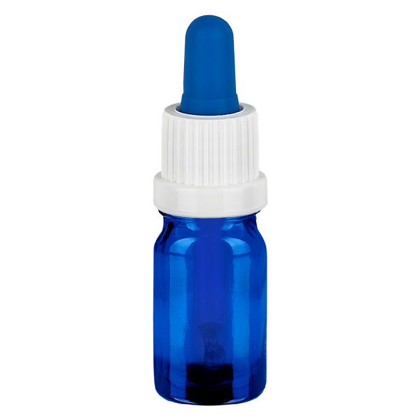 Frasco pipeta de 5 ml branco/azul com fecho inviolável BlueLine UT18/5