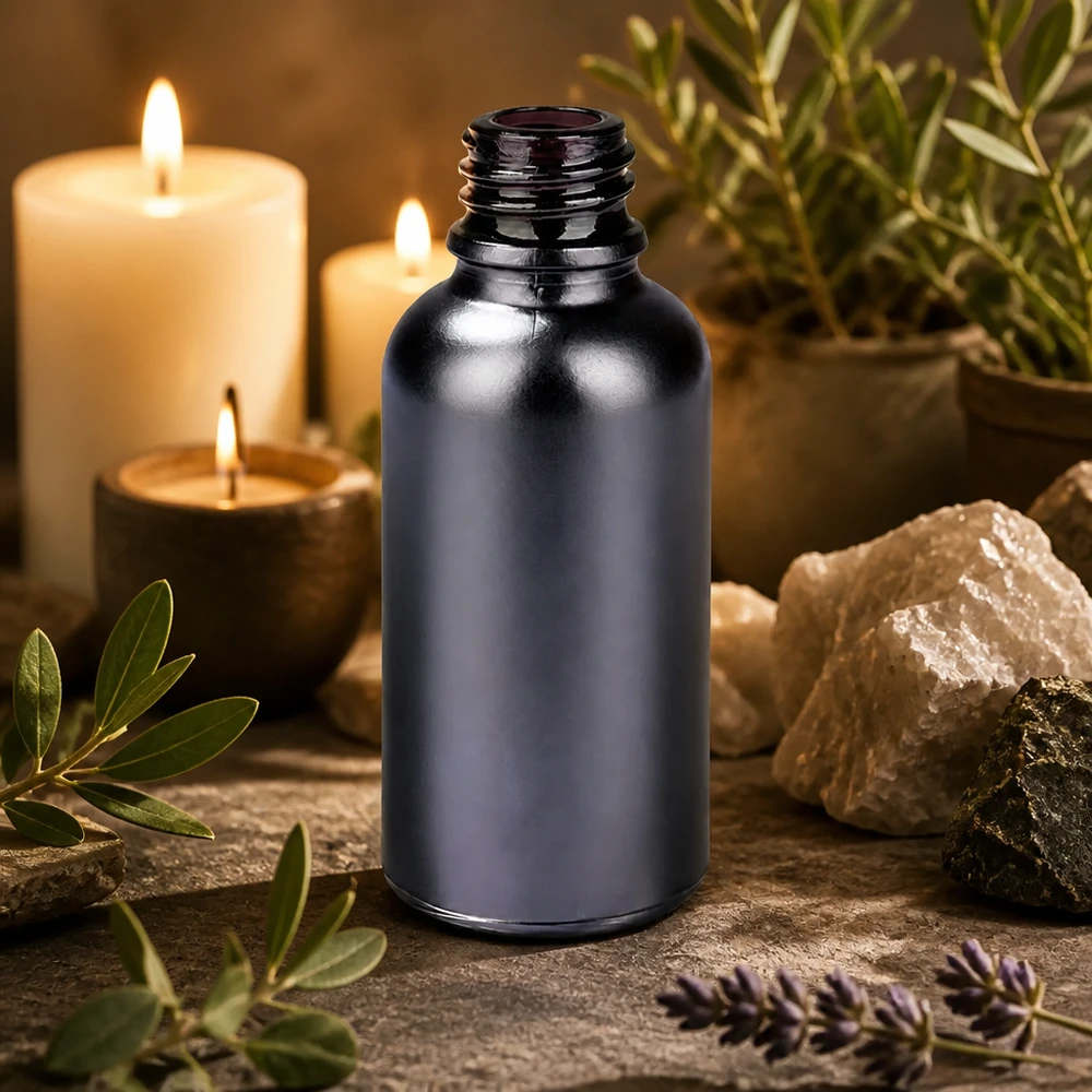 Frasco de boticário compacto de 30 ml BlackLine UT18/30 ideal para óleos essenciais e aromaterapia