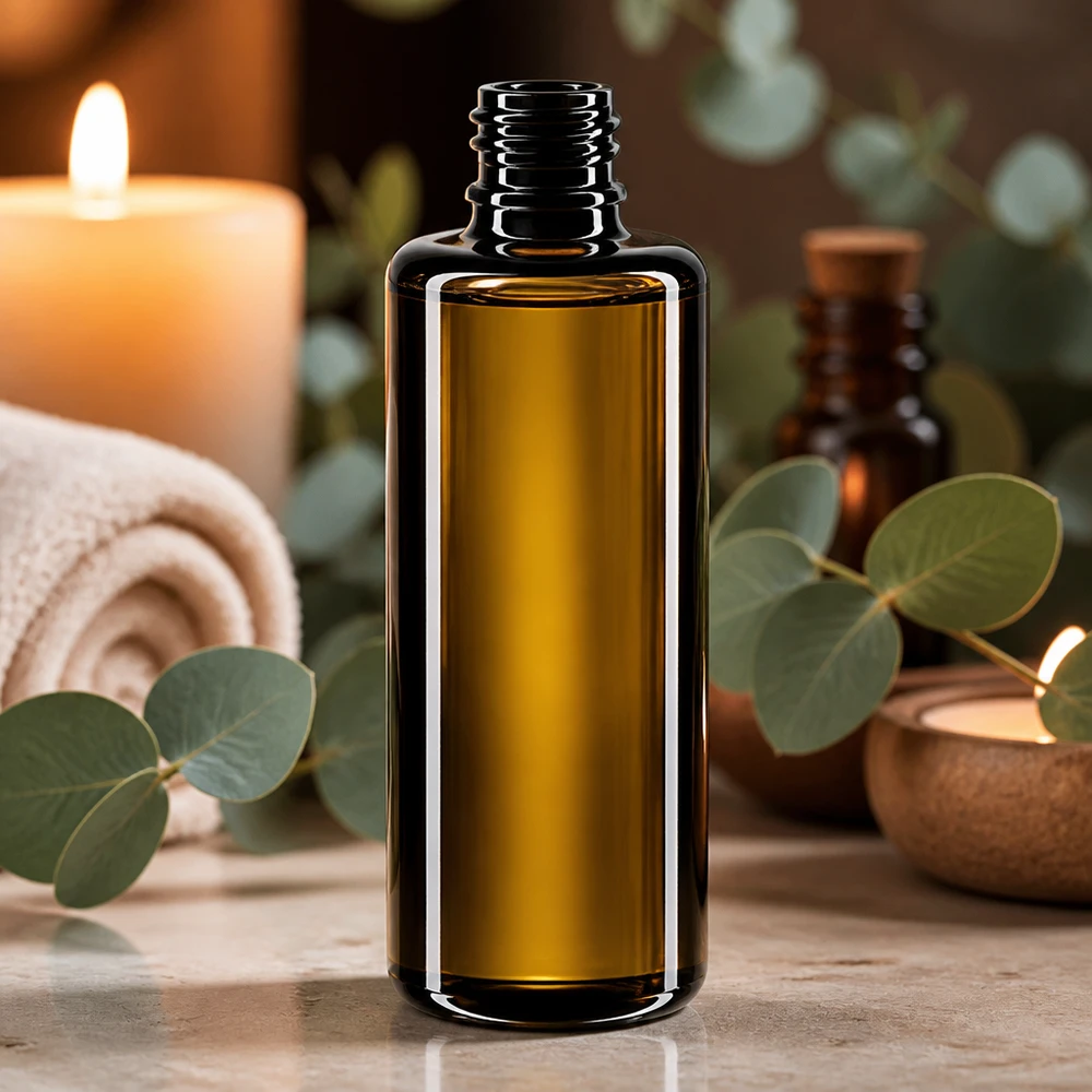 Elegante frasco conta-gotas de vidro violeta de 50 ml Orion Miron com uma prática rosca para facilitar a dosagem