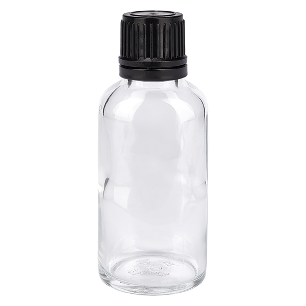 Frasco de 30ml (globule) 8mm anel de vazamento preto fecho padrão ClearLine UT18/30