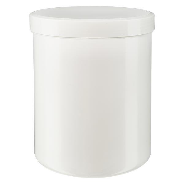 Frasco de sal 1000g branco com tampa de rosca branca (polipropileno)