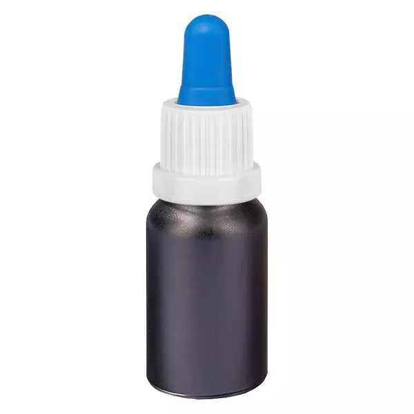 Frasco pipeta de 10 ml branco/azul com fecho inviolável BlackLine UT18/10 Frasco pipeta de 10 ml branco/azul com fecho inviolável BlackLine UT18/10