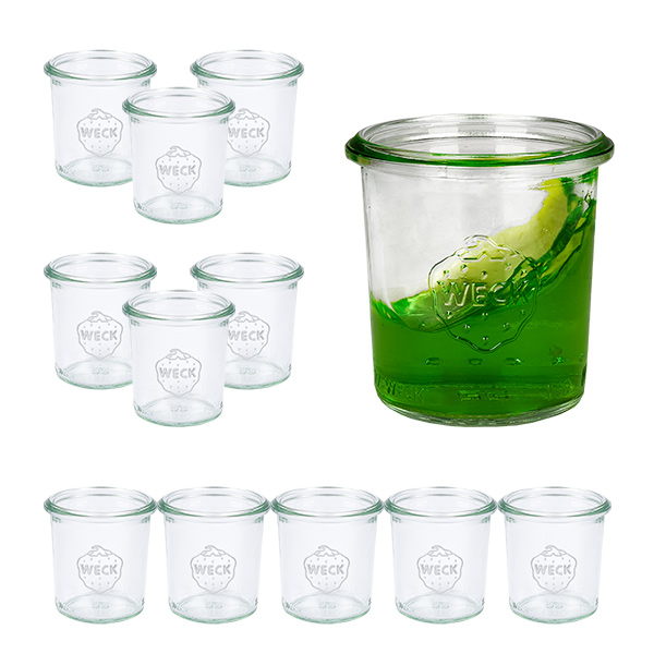Conjunto de 12 copos de vidro Weck jars de 140 ml