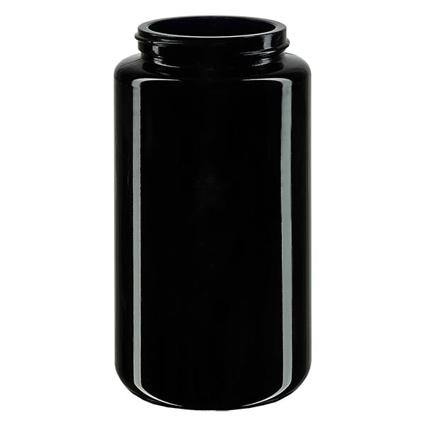 Frasco de boca larga de vidro violeta 200ml, sem tampa