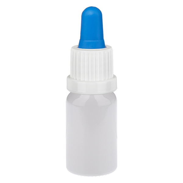 Frasco pipeta de 10 ml branco/azul com tampa inviolável WhiteLine UT18/10