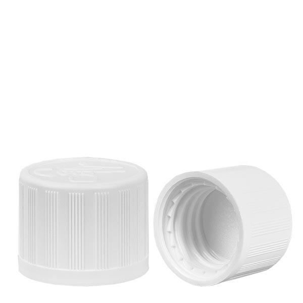 Tampa de rosca branca 18mm padrão à prova de crianças Tampa de rosca branca 18mm padrão à prova de crianças