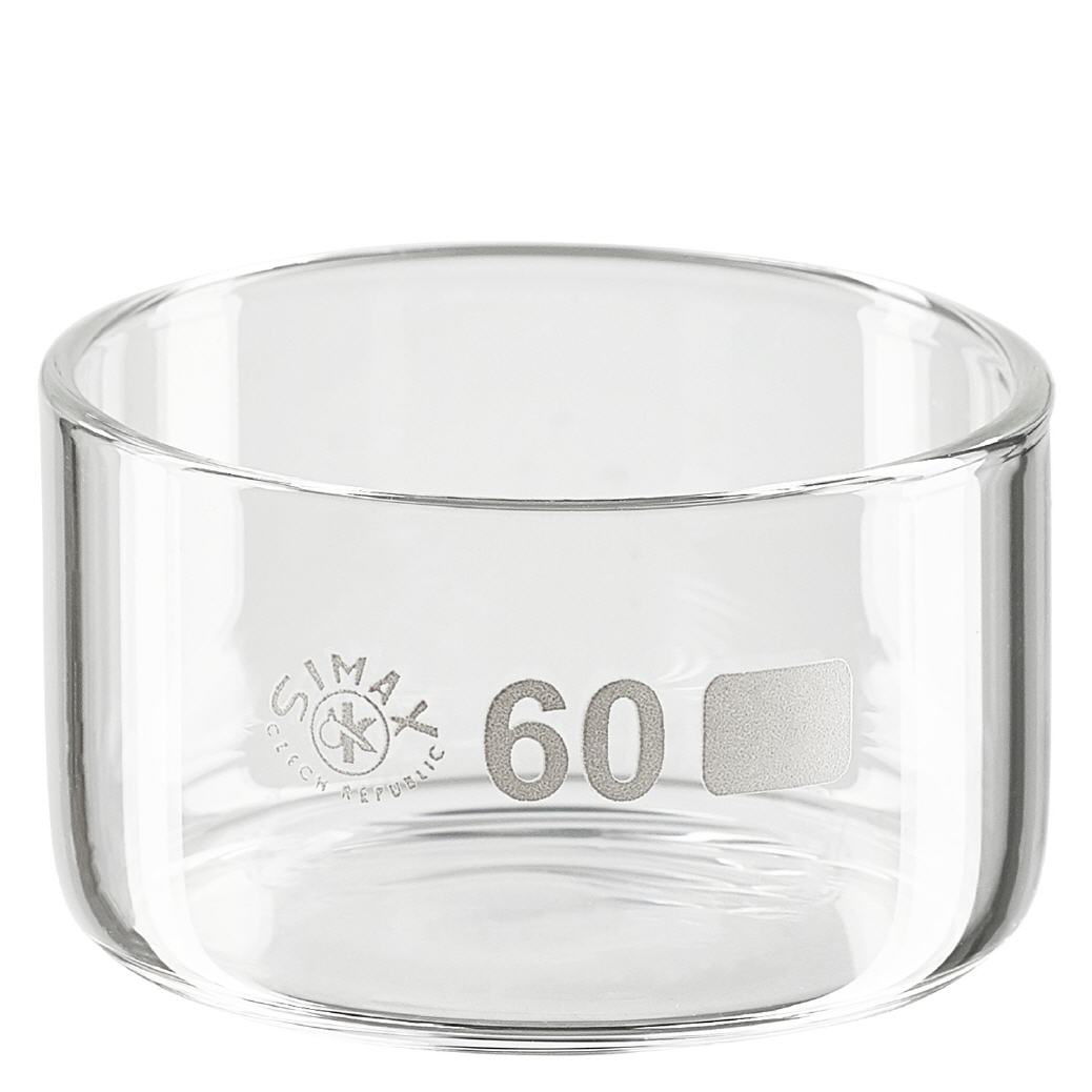 Cápsula de cristalização de 60ml sem bico em borosilicato ø60mm Cápsula de cristalização de 60ml sem bico em borosilicato ø60mm