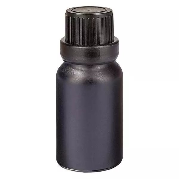 Frasco conta-gotas de 10ml com tampa inviolável de 2mm PretoL. UT18/10
