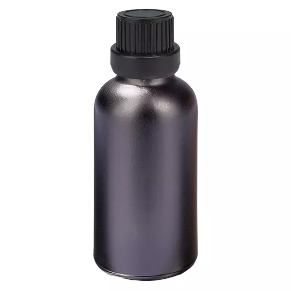Frasco de 30ml 11mm tampa de rosca preta inviolável BlackLine UT18/30 Frasco de 30ml 11mm tampa de rosca preta inviolável BlackLine UT18/30