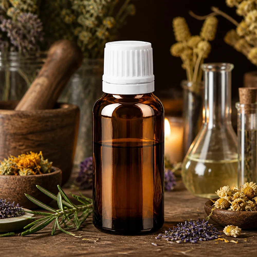 Frasco de farmácia castanho 20ml tampa conta-gotas 1.2mm tampa inviolável branca Frasco conta-gotas de 20 ml em vidro castanho com proteção UV e tampa de segurança infantil branca, entre ervas medicinais